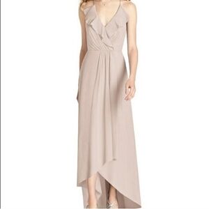 Jenny Packham New Lux Chiffon V Ruffle Bridesmaids Dress Size 8 Camo Color